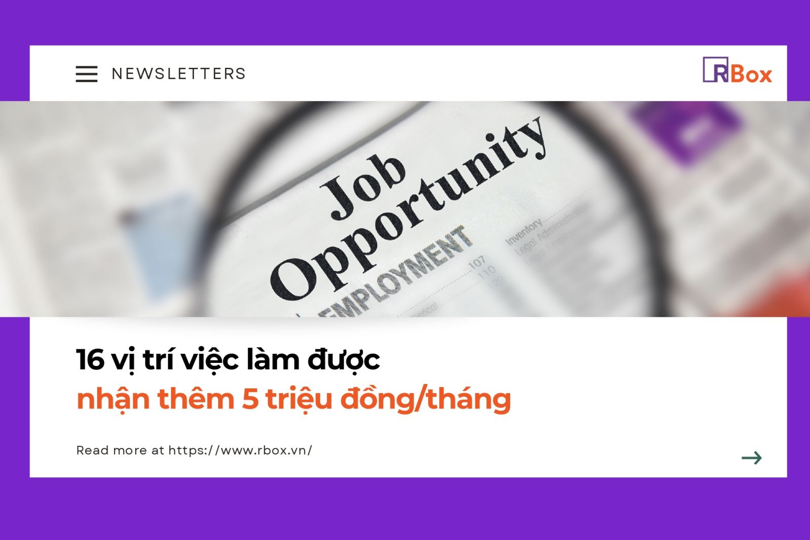 Monthly Support Policy of VND 5 Million for 16 Job Positions